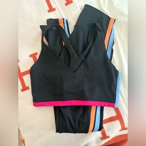 Splits59 Black Activewear Set with Vibrant Accents